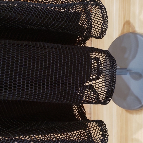 Miin Black Sleeveless Embroidered Mesh Flare Illusion Dress - Picture 4 of 7